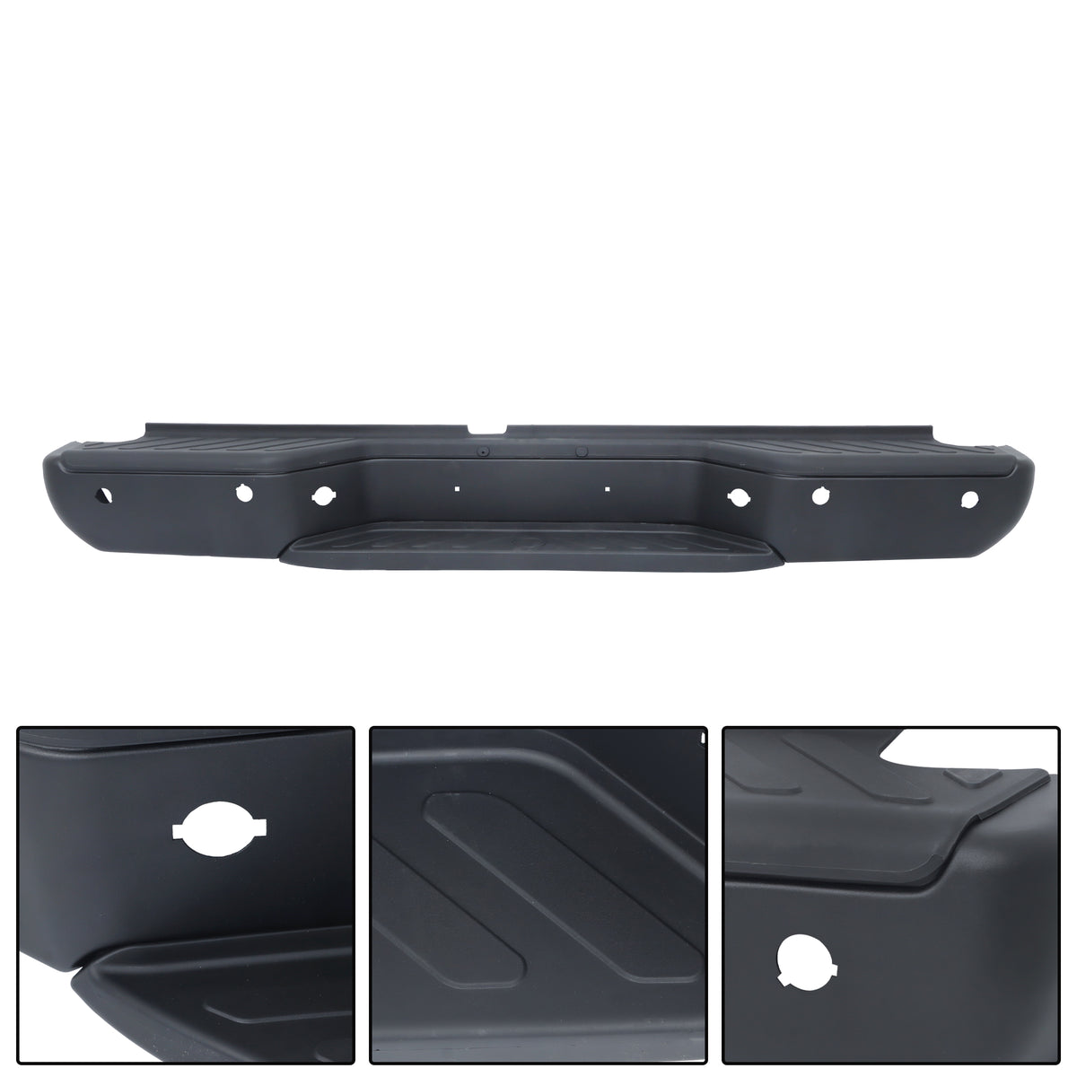Black Rear Bumper Assembly for Nissan Frontier 2013-2021, with Sensor Holes, NI1103126