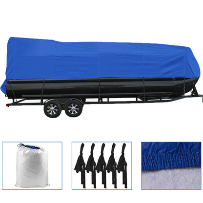 Length 21-24FT Blue Heavy Duty Trailerable Pontoon Boat Cover Beam Width Up to 102 inch