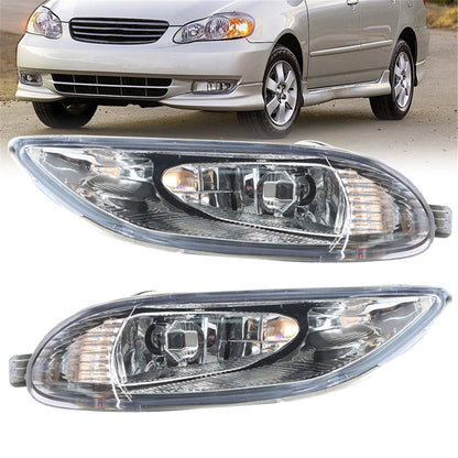 munirater Clear Lens Bumper Driving Fog Lights+wiring Kit+switch Replacement for Toyota 2005-2008 Corolla, 2002-2004 Camry, 2002-2003 Solara