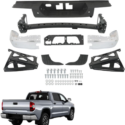 Chrome Steel Rear Step Bumper for Toyota Tundra 2014-2021, with Sensor Holes, TO1103120
