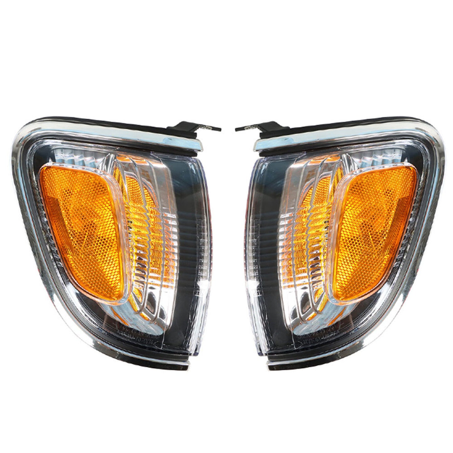 munirater Pair of Park Signal Corner Marker Lights w/Black Trim or Chrome Trim Replacement for 2001-2004 Tacoma Pickup Truck 8162004090C0 8161004090C0