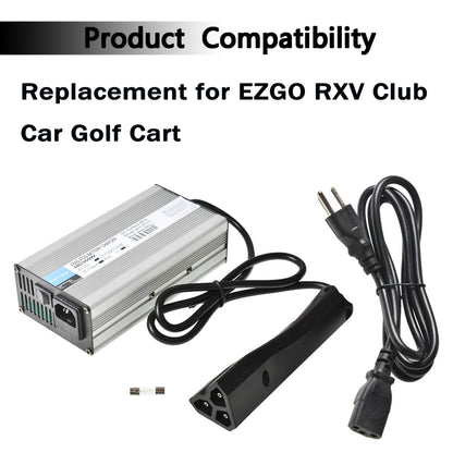 munirater 48V 6A Golf Cart Battery Charger Replacement for EZGO RXV Golf Cart with RXV Plug 3 Prong