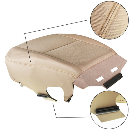 munirater Driver Bottom Cloth Beige Seat Cover Replacement for 2007-2014 Silverado 1500 2500HD 3500HD