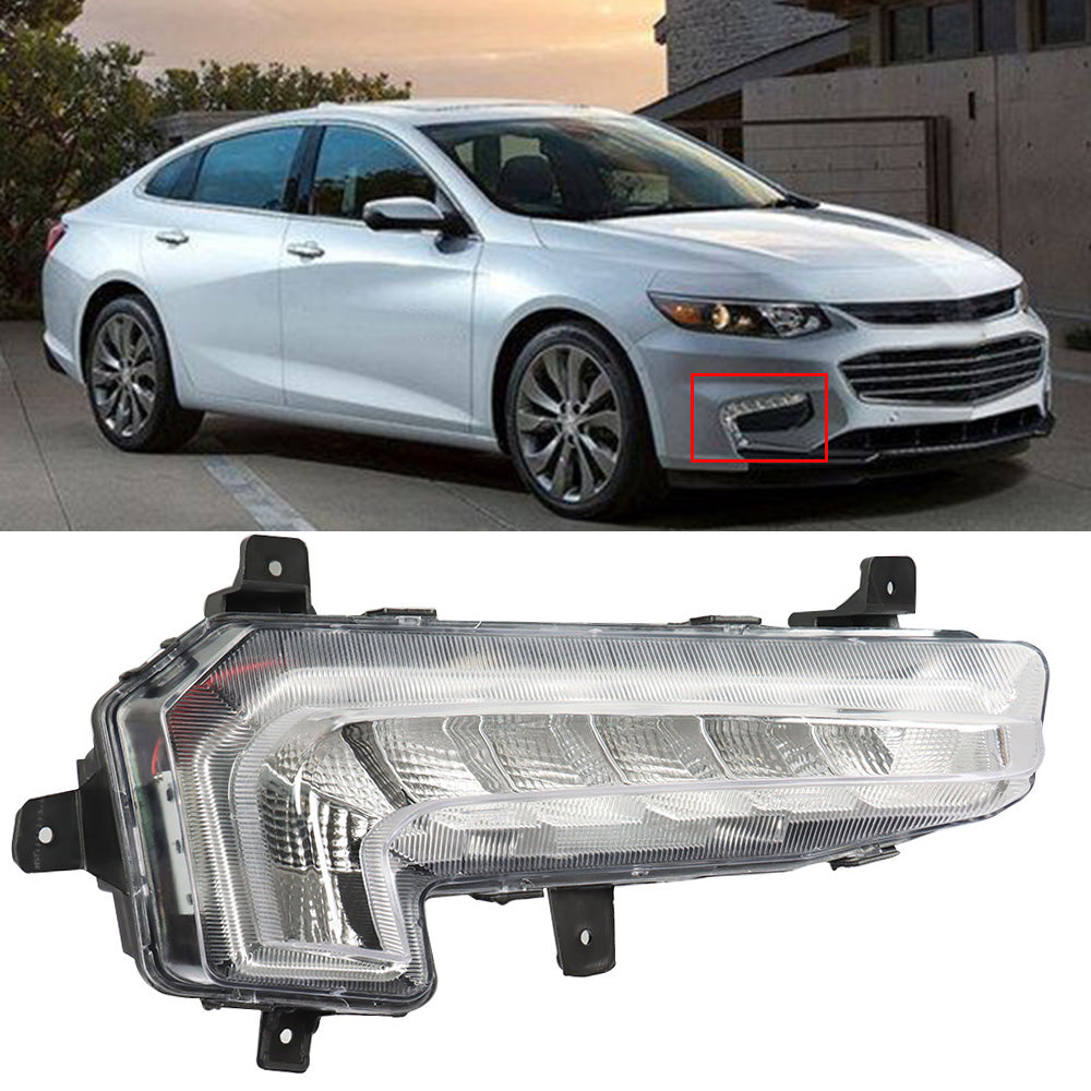 munirater 1Pc Front Bumper Led Fog Light Right Side Replacement for 2016-2018 Malibu DRL Daytime Running Light 22982838 22982837