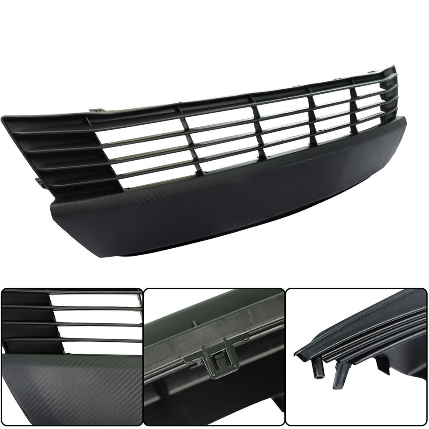 munirater Front Bumper Upper Lower Grille Grill Set Replacement for 2014 2015 2016 Corolla L LE CE 53100-02560 53112-02450