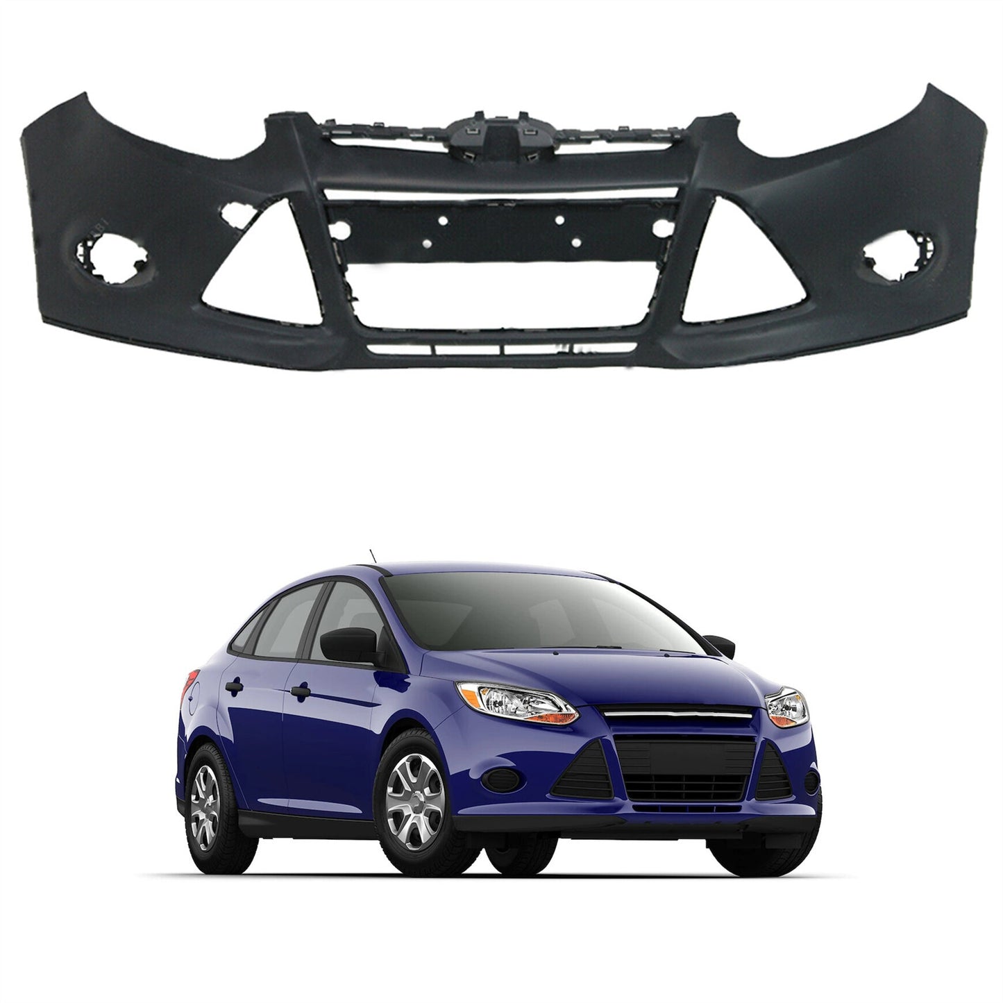 munirater Primered, Front Bumper Cover Fascia Replacement for 2012-2014 Ford Focus Sedan/Hatch,191275050002 BM5Z17D957CAPTM