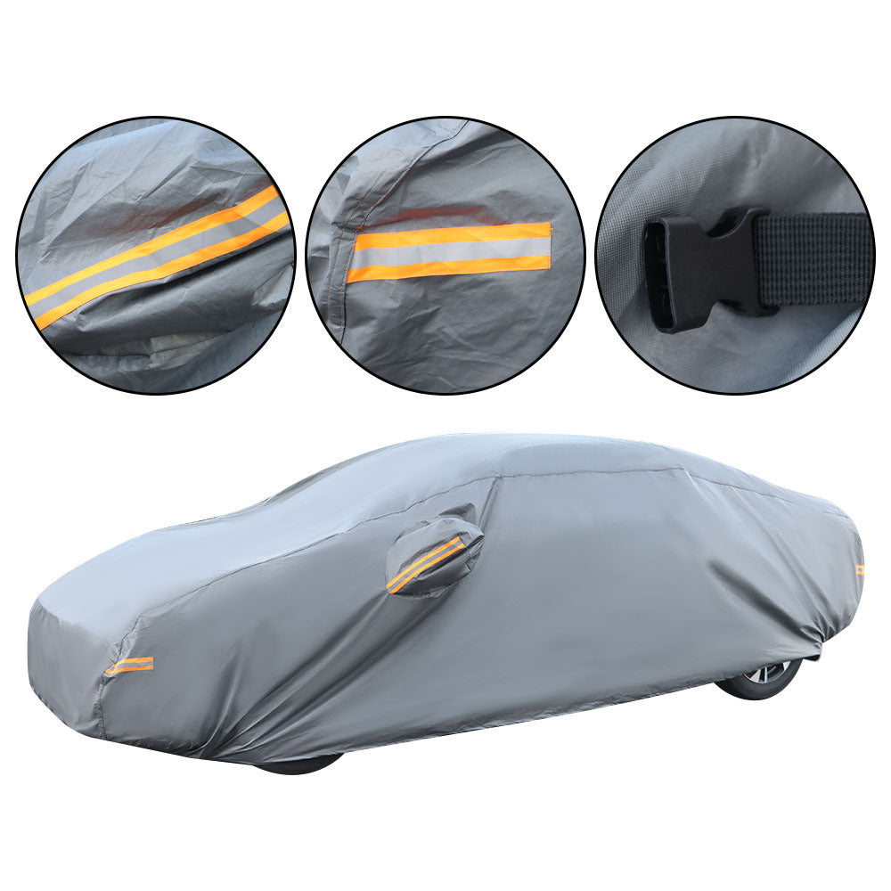 Munirater Universal Full Coverage Car Cover All Weather Protection Gray Replacement for Length up to 181.1 L x 62.99 W x 39.37H