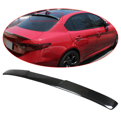 munirater Rear Window Roof Spoiler Black Carbon Fiber Replacement for 2017 2018 2019 2020 2021 Alfa Romeo Giulia