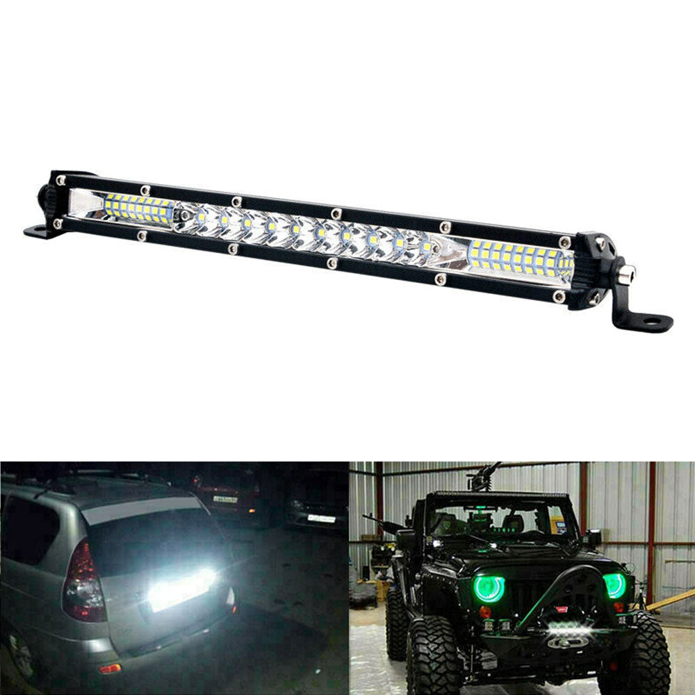 munirater 1PCS LED Work Light Bar 12 Inch Single Row Super Bright White Road Driving Lights Off-Road Light Bumper Roof Light Replacement for SUV ATV Truck Boat Tractor