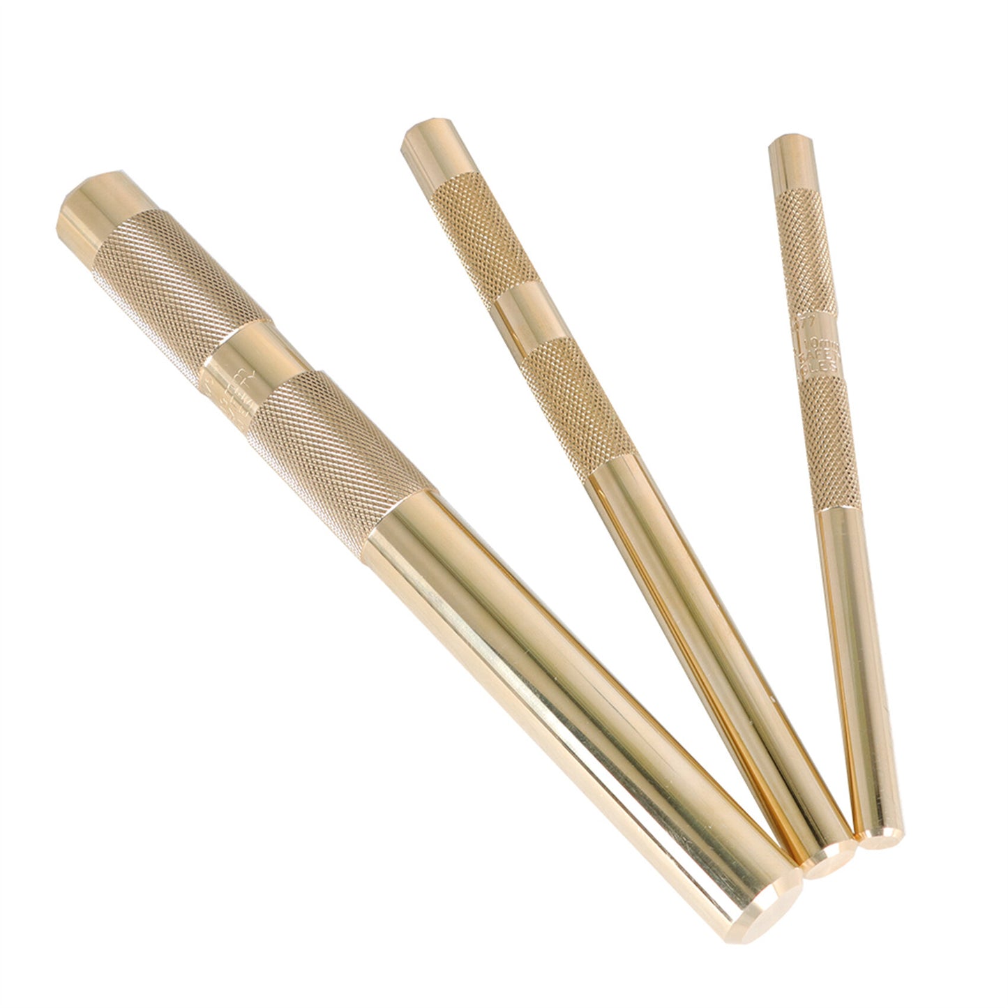 munirater 3-Pack Brass Roll Pin Knurled Punch Set Brass Drift Punch Kit 61360