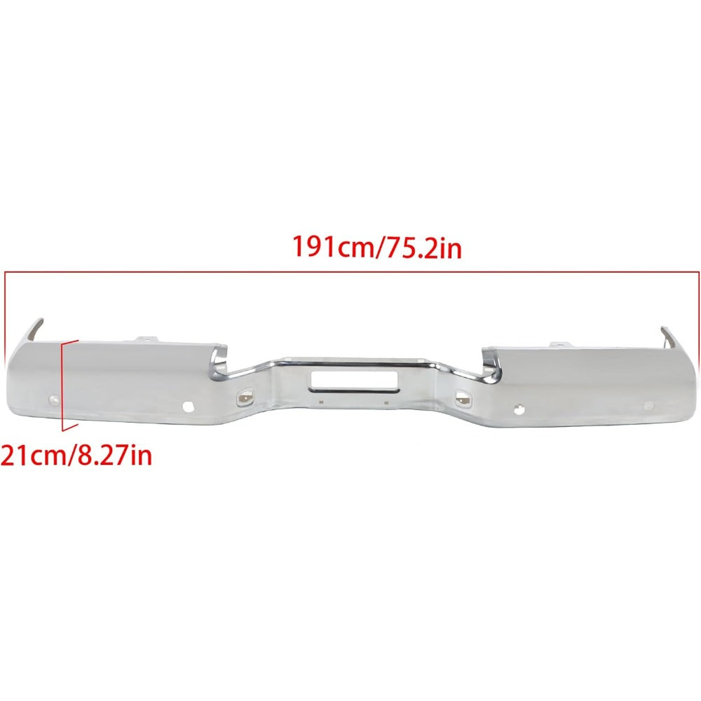 Chrome Steel Rear Bumper Face Bar for Nissan Titan 2004-2015, without Big Tow Package, NI1102150
