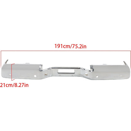Chrome Steel Rear Bumper Face Bar for Nissan Titan 2004-2015, without Big Tow Package, NI1102150