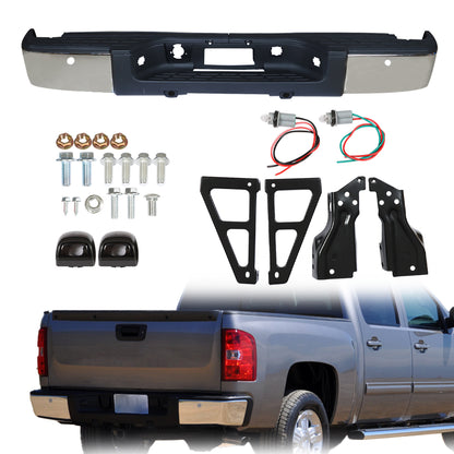 munirater Rear Step Bumper Chrome Steel Electroplated Replacement for 2007-2013 Chevy Silverado & GMC Sierra 1500 GM1103148 20899360