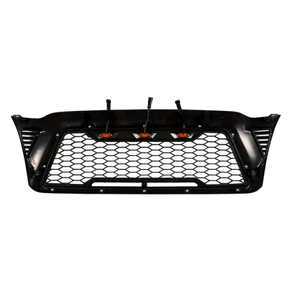 munirater Front Bumper Grille with Amber LED Light Black Replacement for 2005 2006 2007 2008 2009 2010 2011 Tacoma