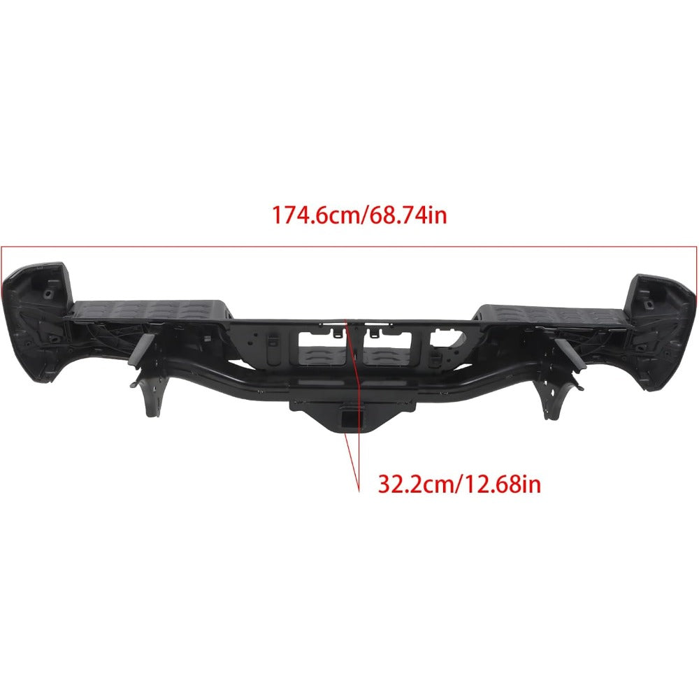 Black Steel Rear Step Bumper for Toyota Tacoma 2016-2023, TO1103128