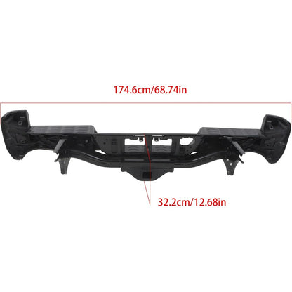 Black Steel Rear Step Bumper for Toyota Tacoma 2016-2023, TO1103128