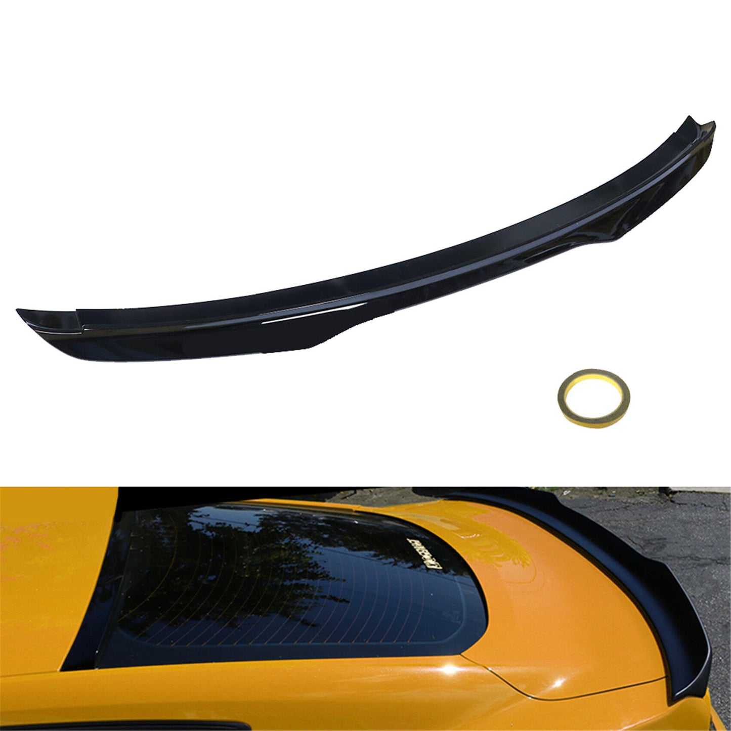 munirater Painted Glossy Black Rear Trunk Spoiler Wing Replacement for 2015-2020 Mustang Coupe Models 2-Door S550 H Style