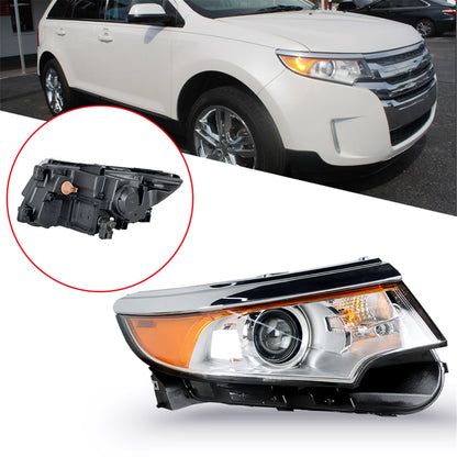 munirater Headlight Assembly Clear Lens Chrome Headlamps Right Side Replacement for 2011 2012 2013 2014 Edge FO2503292