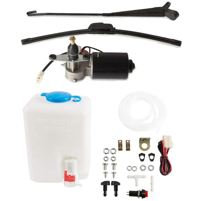 munirater 12V Universal Electric Motor UTV Windshield Wiper Kit with Washer Pump Bottle Kit Replacement for Polaris Ranger RZR 900 1000 Turbo Can Am X3