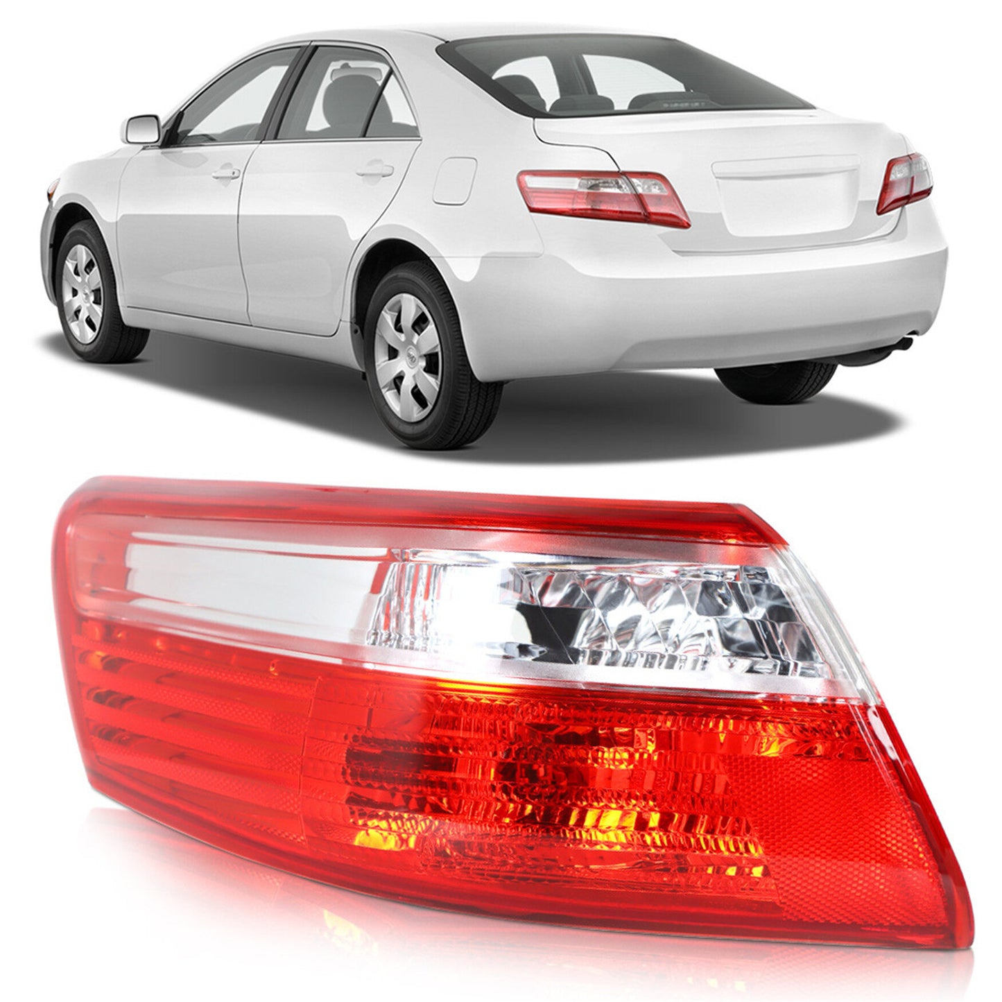 munirater 1-Pack Left Outter Piece Rear Tail Light Brake Lamp Replacement for 2007 2008 2009 Toyota Camry Driver Side