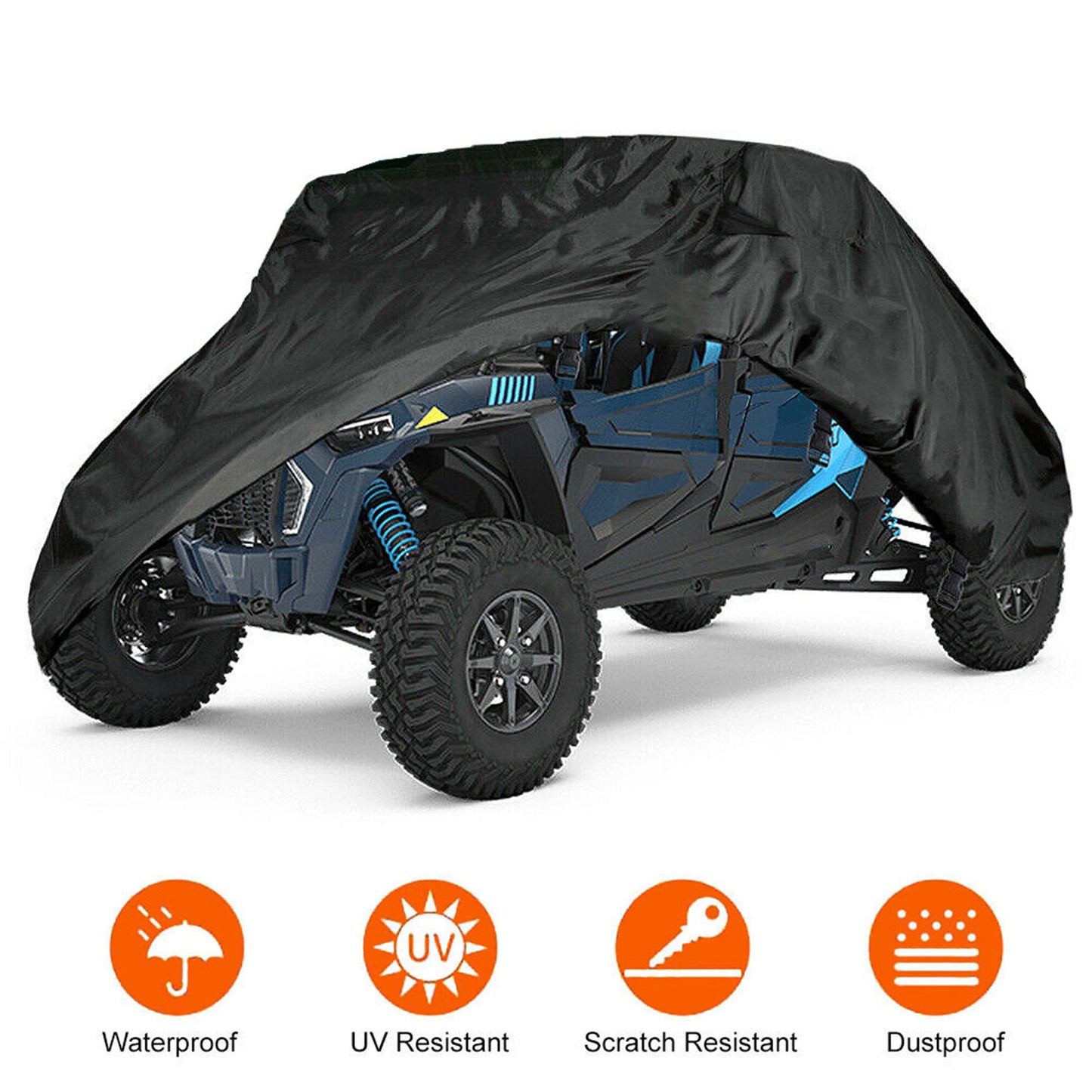 munirater UTV Cover 4 Seater Heavy Double Row Seat Utility Vehicle Cover Replacement for Polaris RZR XP 4 Turbo S