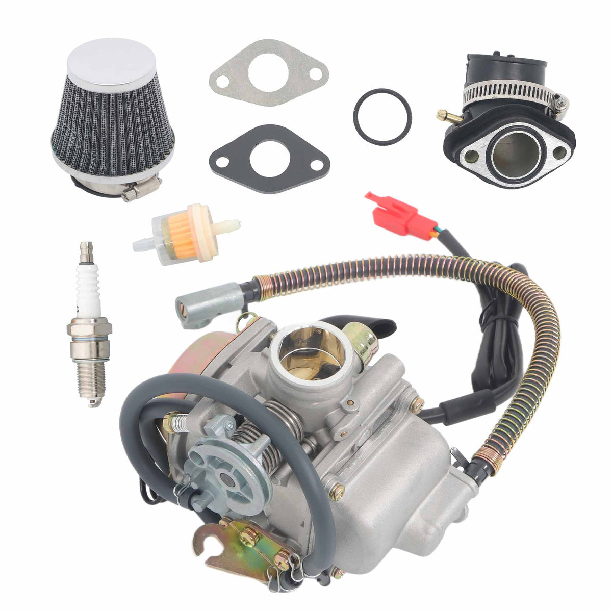 PD24J 24mm Carburetor Kit for GY6 125cc 150cc 4-Stroke Engines