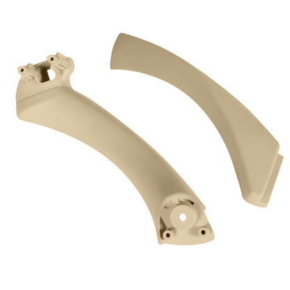 munirater Left Side Beige Inner + Outer Door Handle Pull Trim Cover with Bracket Replacement for E90 328i 51419150339