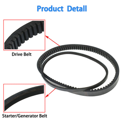 munirater Drive Starter Generator Belt Set Replacement for EZGO Gas Golf Cart 4 Cycle 94 - Up 26414G01 72054G01