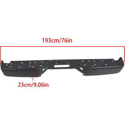Black Steel Rear Bumper Face Bar for Nissan Titan XE 2007-2010 / S 2011-2015, NI1102152