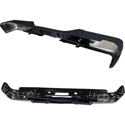 Chrome Rear Bumper Assembly for Chevrolet Silverado 1500 & GMC Sierra 1500 2007-2013, with Sensor Holes