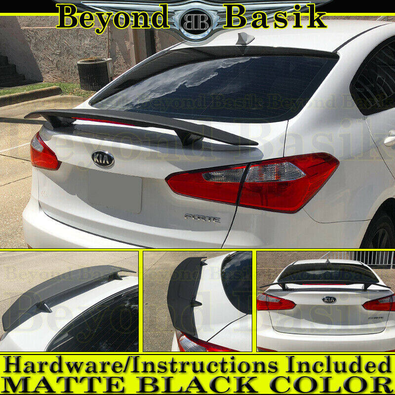 munirater Universal 52 Inches 2 Pedestal Rear Trunk Spoiler Wing Fin Tail with Light Matte Black