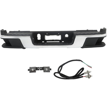 Chrome Rear Step Bumper for Chevrolet Colorado & GMC Canyon 2015-2019, without Sensor Holes, GM1103181
