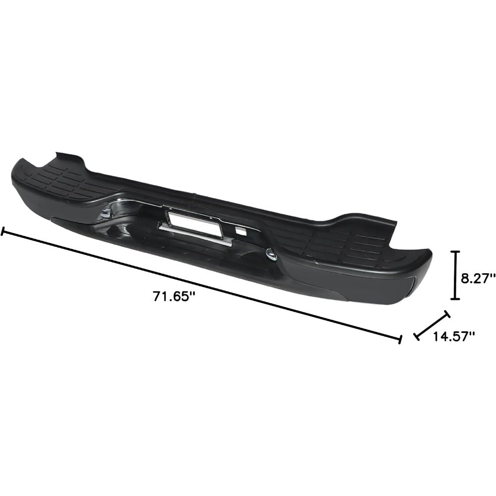 Black Steel Rear Step Bumper Assembly for Chevrolet Tahoe & GMC Yukon 2000-2006, GM1101115