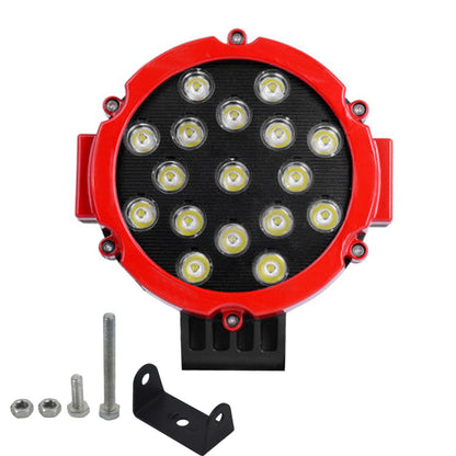 munirater 4-Pack 7?51W LED Pods Work Light Bar, 5100LM Red Round Spot Pods Light Road Driving Lights Beam Off-road Light Fog Bumper Roof Light for SUV ATV Truck Boat Tractor