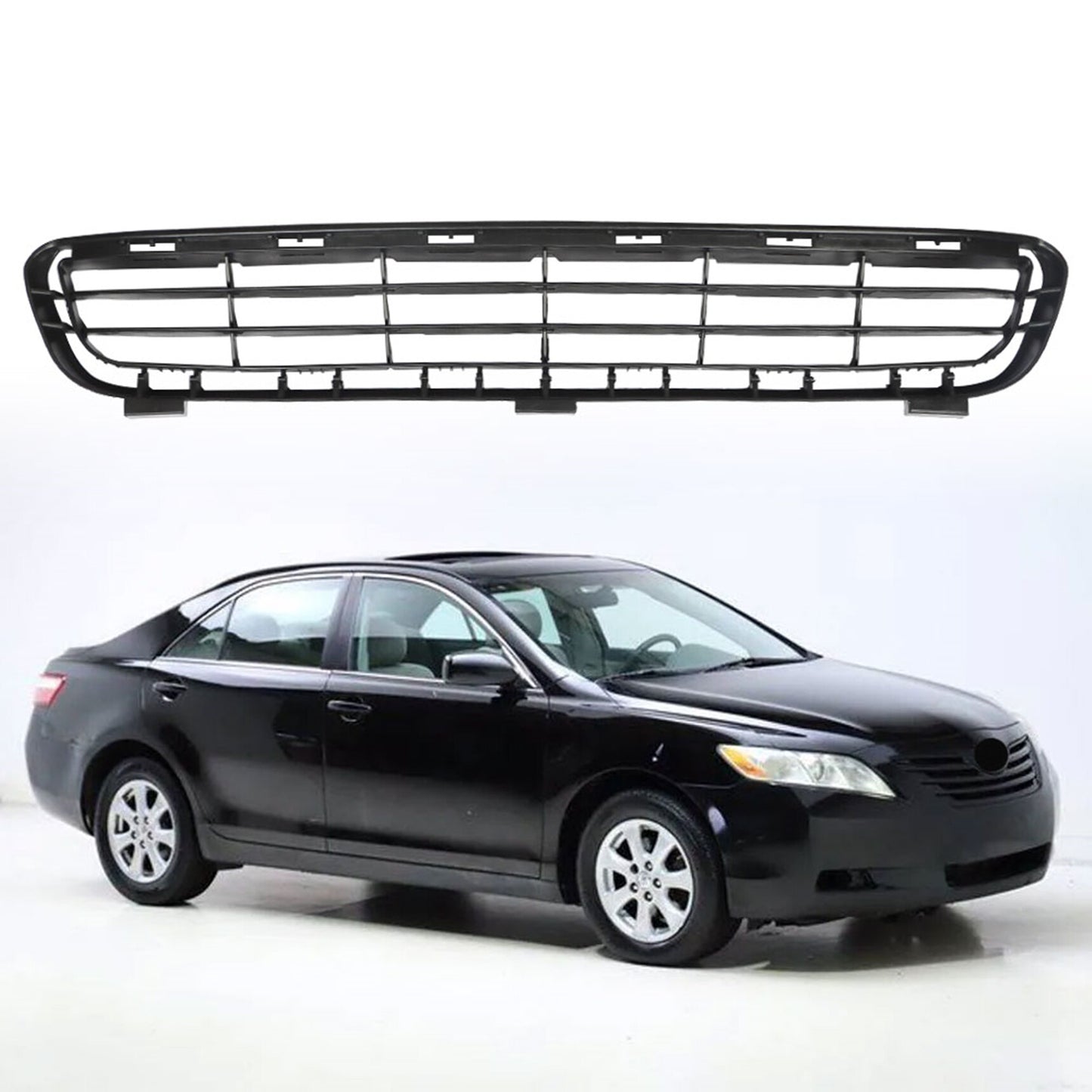 munirater Vehicle Front Lower Bumper Grille Textured Black Replacement for 2007-2009 Camry Sedan 4-Door TO1036103 5311206010