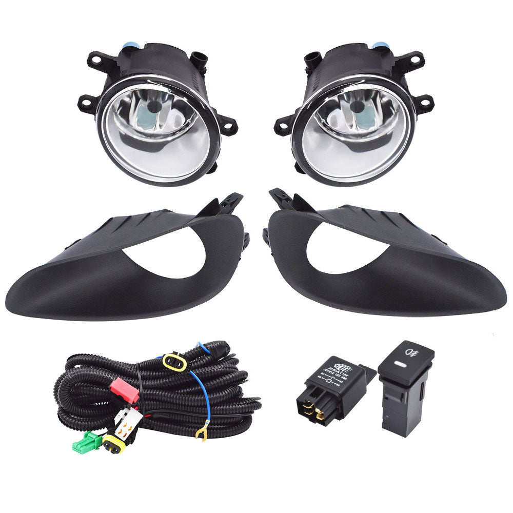 munirater 2Pcs Front Bumper Driving Fog Lights Replacement For Toyota 2006-2008 Yaris Base S 4Dr Clear Fog Lights+Switch Kit