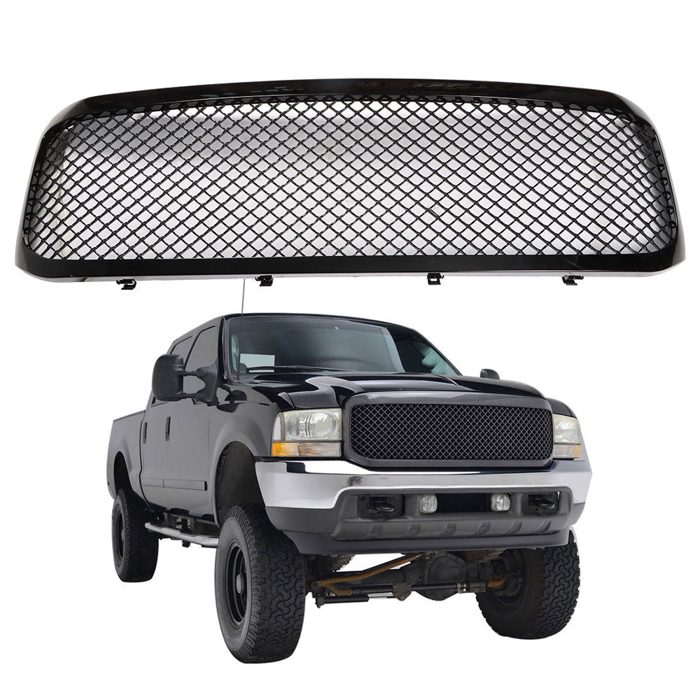 munirater Front Hood Bumper Grille Grill Replacement for 1999-2004 F250/ F350 Excursion 1C3Z8200BAA