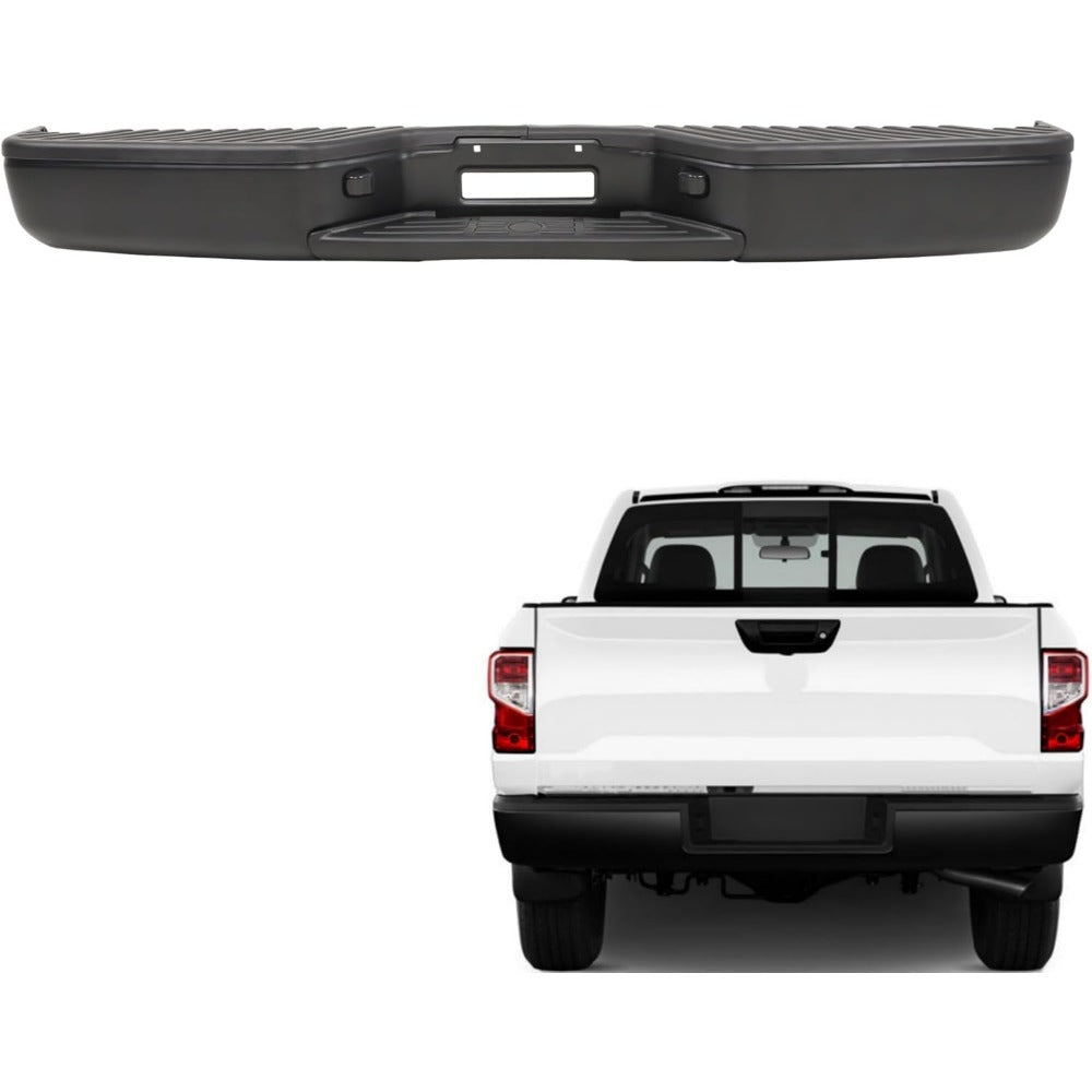 Black Steel Rear Step Bumper for Nissan Titan 2004-2015, NI1103117