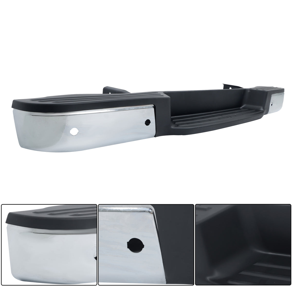 Rear Bumper Assembly Replacement for NV1500 NV2500 Replacement for NV1500 2012-2021 Replacement for NV2500 2012-2021, with Parking Aid Sensor Holes, Steel