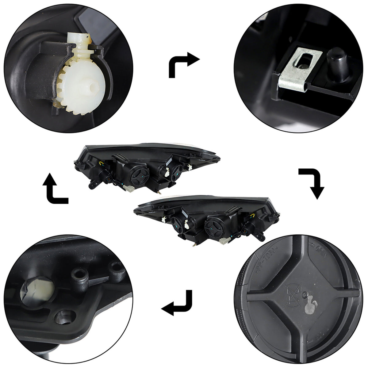 munirater Headlight For 2017-2019 Chevrolet Trax LS LT Halogen Chrome Housing Left+Right