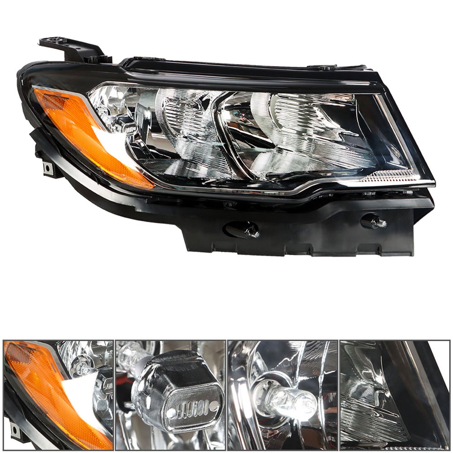 munirater Halogen Factory Style Headlight Assembly Right Side for 2017-2021 Compass Passenger Side