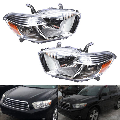 munirater Headlight Assembly Halogen Headlamp Pair Replacement for Highlander 2008 2009 2010 Driver & Passenger Side