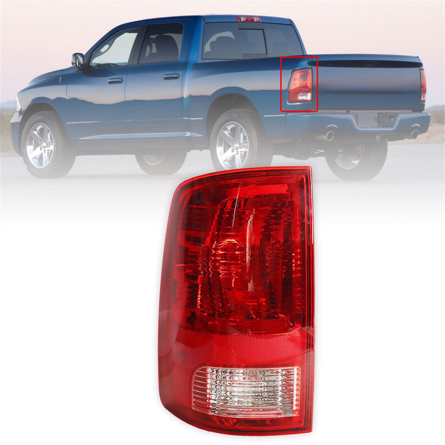 munirater Rear Left Tail Light Assembly Replacement for 2009-2020 Ram Pickup Truck Driver Side 55277415AF