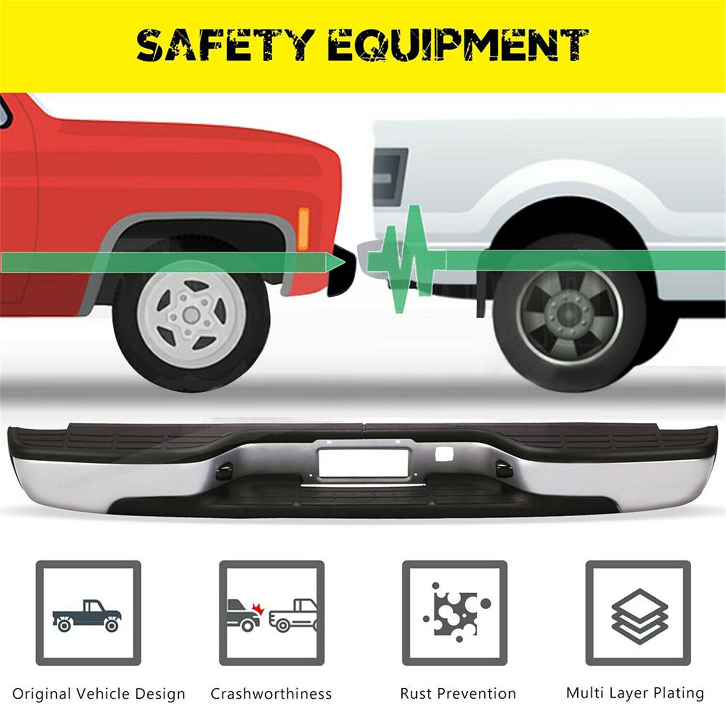 Chrome Rear Step Bumper Replacement for Sierra Silverado 1999-2007