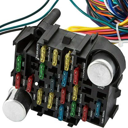 munirater Wiring Harness Kit Universal 21 Circuit Replacement for Hotrods Street Rod Hot Wires Extra Long Wires