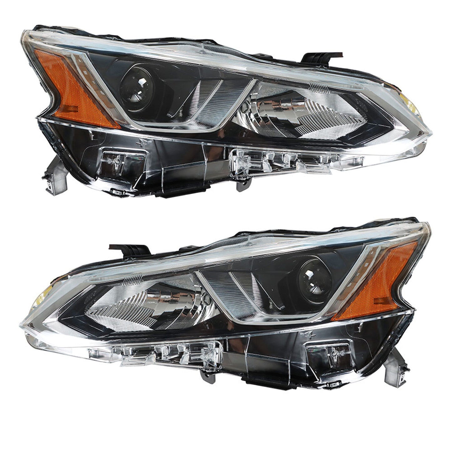 munirater Driver & Passenger Side Chrome Projector Headlight Assembly Replacement for 2019 2020 Nissan Altima, Replaces Halogen Headlights w/o LED (2-Pack)