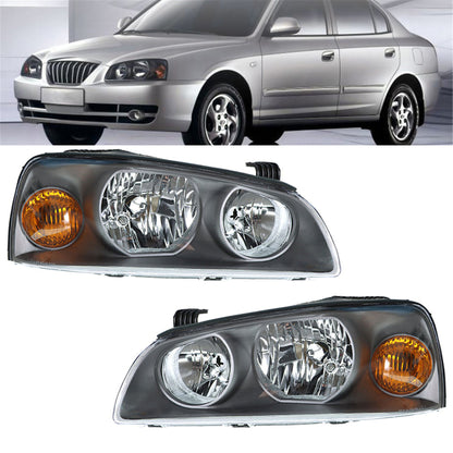 munirater Left&Right Side Headlights Headlamps Claer For 2004-2006 Hyundai Elantra