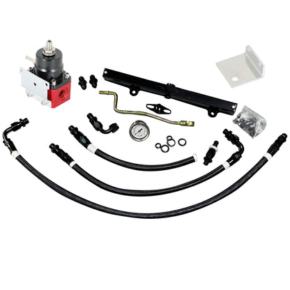 munirater Aluminum K Series Tucked K Swap Fuel Line System Kit Replacement for K20 K24 DC2 EG EK Civic Integra AN6