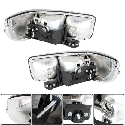 munirater Headlight For 1999-07 GMC Sierra 1500&2000-06 Yukon Black Housing RH+LH