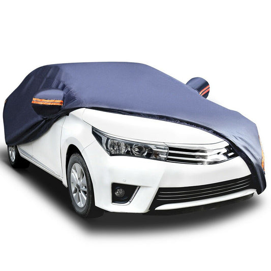 Munirater Universal Waterproof Car Cover in & Outdoor All Weather Protection Dark Blue Replacement for Length up to 185.03 L x 70.86 W x 62.99 H